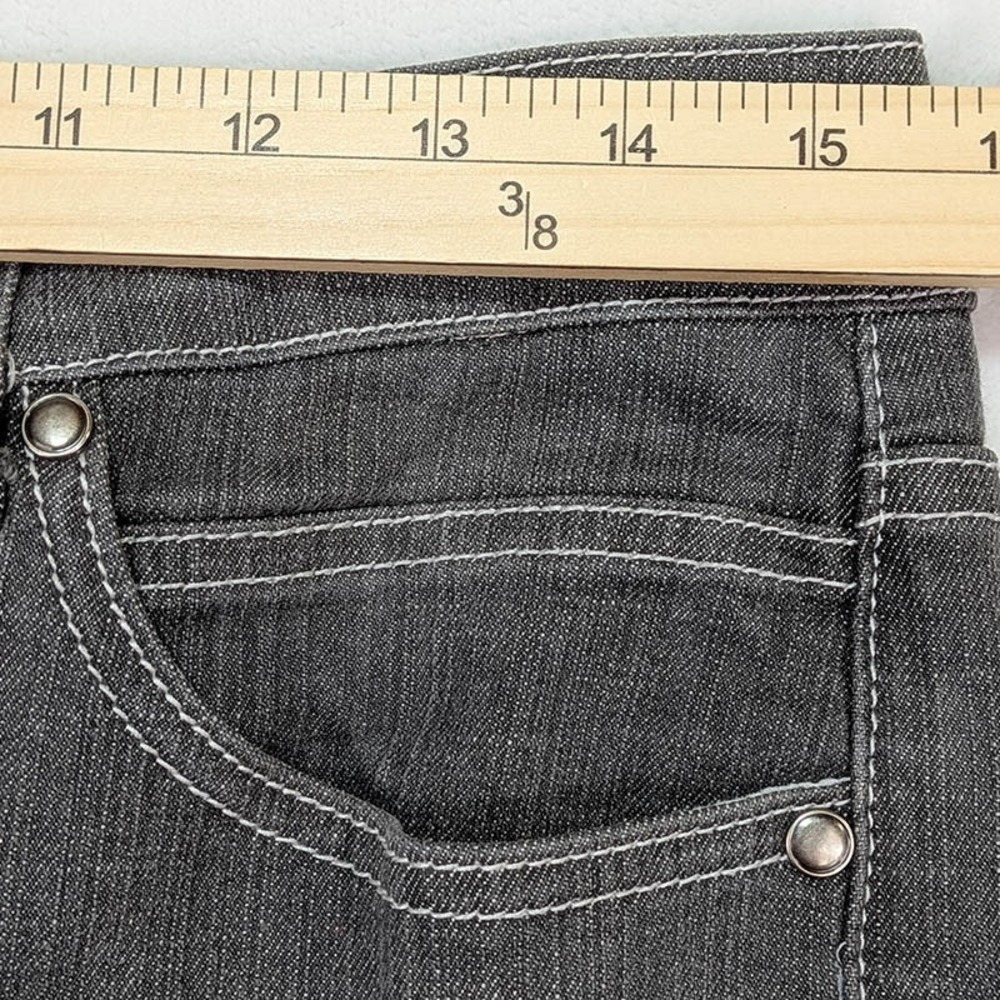 Chico's Platinum Jeans Womens 8‎ Charcoal Indie Sleaze Y2K Alternative Grunge - Picture 5 of 11